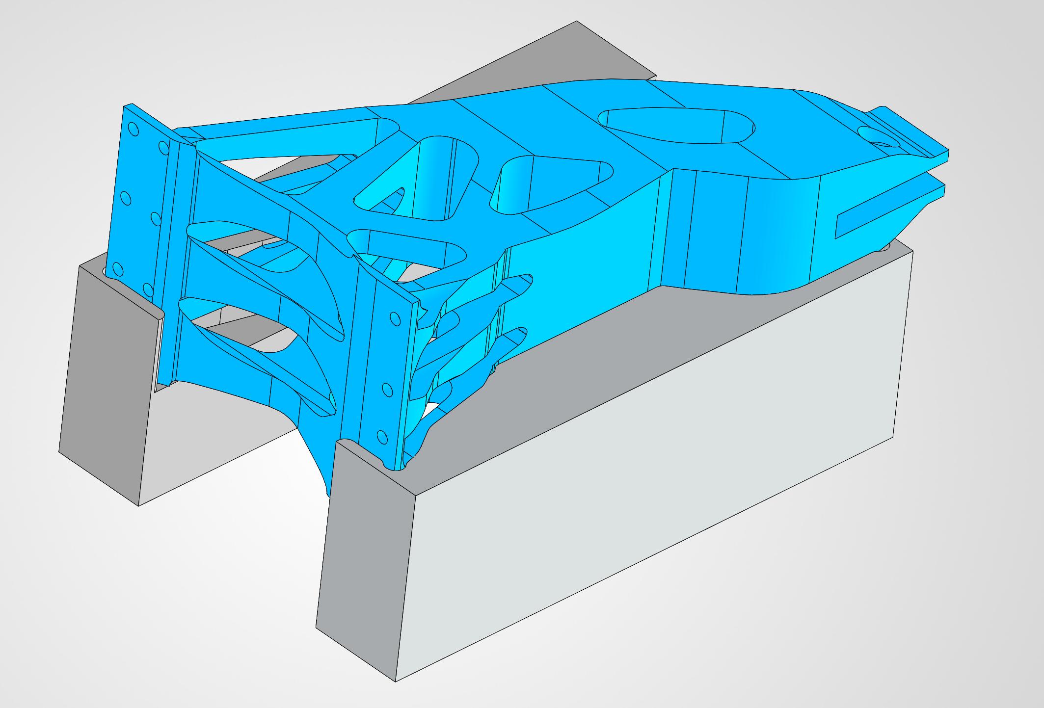 InfinitForm automatically generated left and right soft jaws ready for CNC machining.