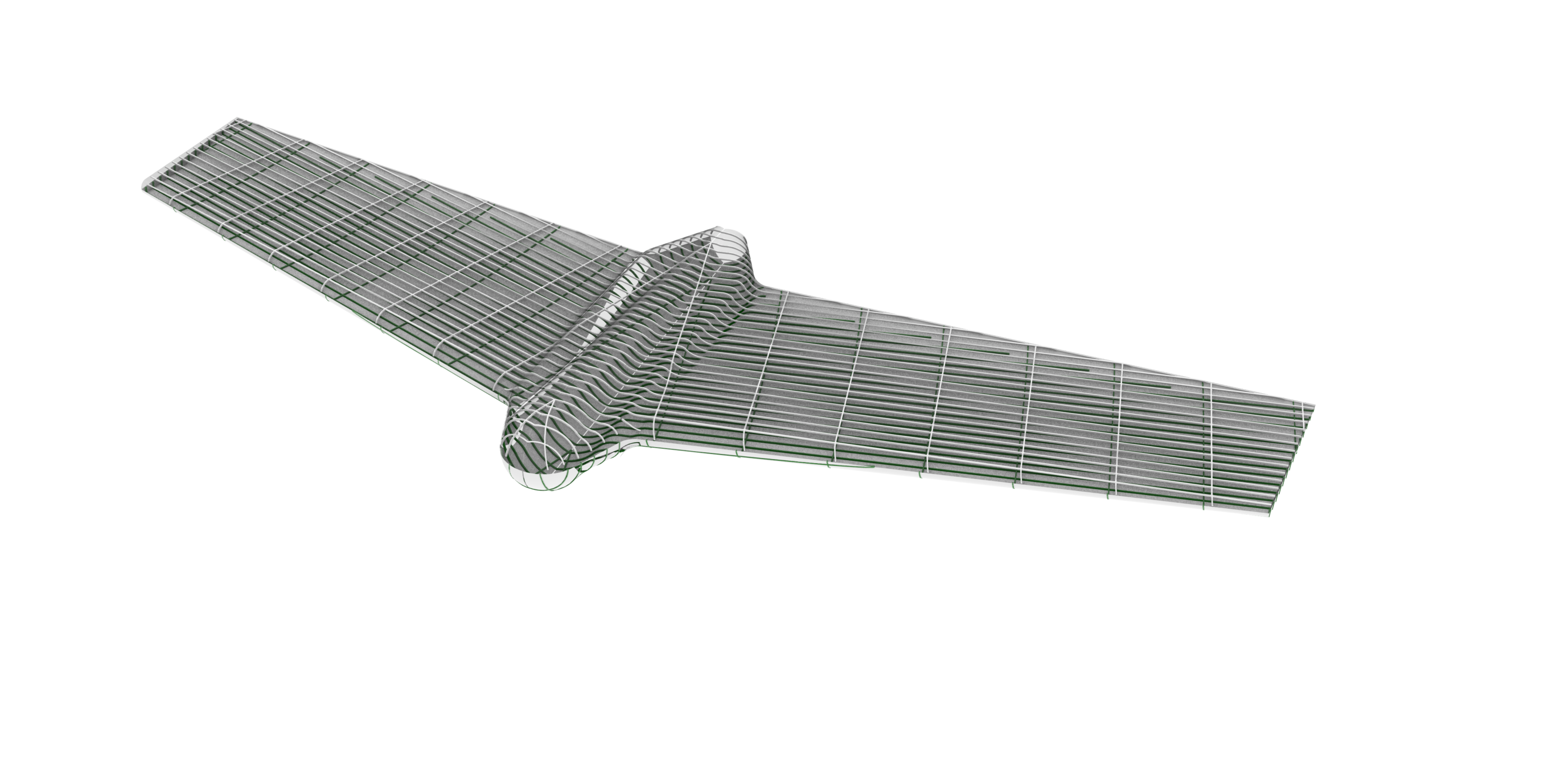Airframe skin over regenerated internal ribbing