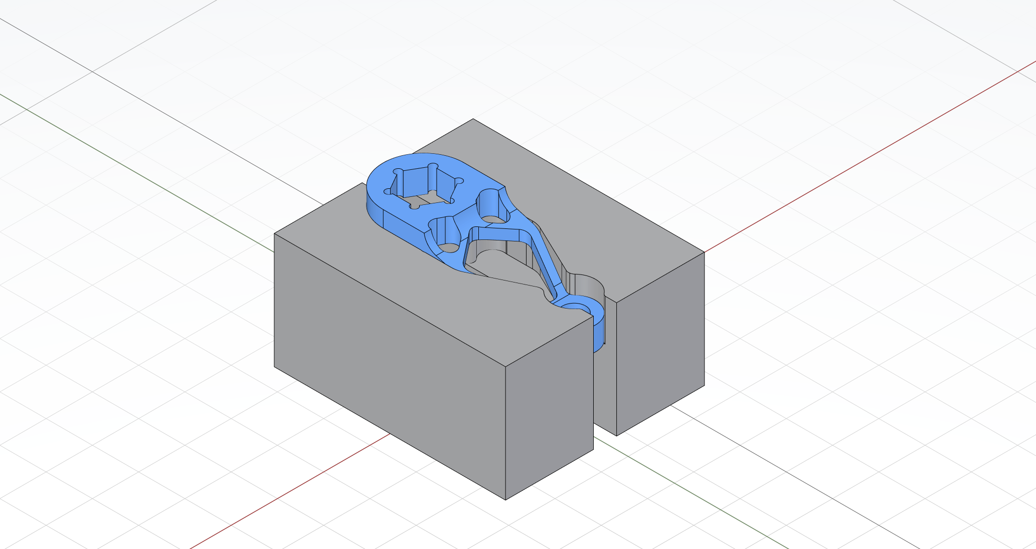 Jaw faces generated at two levels of a stepped part